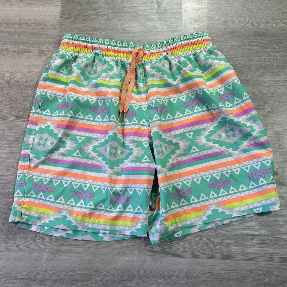 Chubbies Swim Trunks Shorts Mens Large Multicolor 7 Inseam Lined Drawstring‎